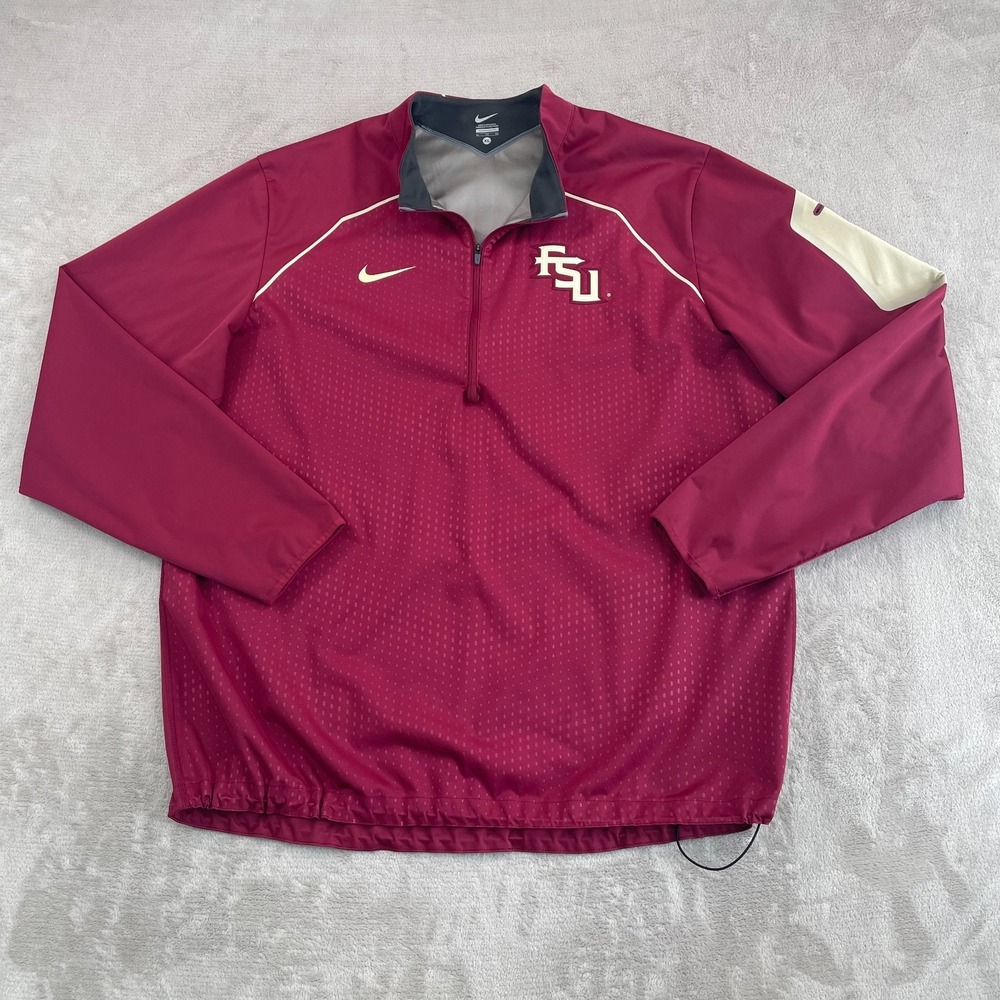 Nike x Florida State Seminoles FSU 1/4 Zip Windbreaker Men XL Garnet Performance